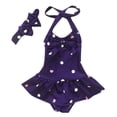thumbnail image 1 of Kiijoy Girls One-Piece Swimsuit Polka Dot Ruffle Bathing Suit Swimwear with Headband, 1 of 4