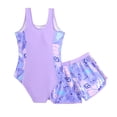 thumbnail image 1 of Kiijoy Girls One-Piece Swimsuit with Shorts Stretch Quick Drying Bathing Suit, Sizes 7-14, 1 of 7