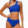 thumbnail image 1 of Kiijoy Girls One Shoulder Bikinis Beach Swimsuit Bathing Suit with Chest Pad, Sizes 7-16, 1 of 5
