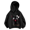thumbnail image 1 of Kiijoy Girls Oversized Hoodie Cute Cat Graphic Pullover Sweatshirt, Black, Sizes 4-5T, 1 of 3