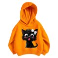 thumbnail image 1 of Kiijoy Girls Oversized Hoodie Cute Cat Graphic Pullover Sweatshirt, Orange, Sizes 3-4T, 1 of 3