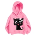 thumbnail image 1 of Kiijoy Girls Oversized Hoodie Cute Cat Graphic Pullover Sweatshirt, Pink, Sizes 8-9Y, 1 of 3