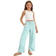 thumbnail image 1 of Kiijoy Girls Pants Lightweight High Rise Straight Leg Side Slit Pants, Sizes 11-12, 1 of 6