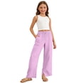 thumbnail image 1 of Kiijoy Girls Pants Lightweight High Rise Straight Leg Side Slit Pants, Sizes 13-14, 1 of 6