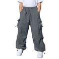 thumbnail image 1 of Kiijoy Girls Parachute Pants Casual Athletic Baggy Cargo Pants Joggers, Sizes 5-15, 1 of 8