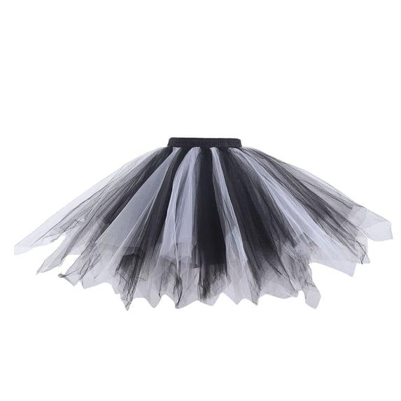 Kiijoy Girls Patchwork Color Mesh Tutu Skirt Dance Party High Waist Tulle Skirt, Sizes 6-10