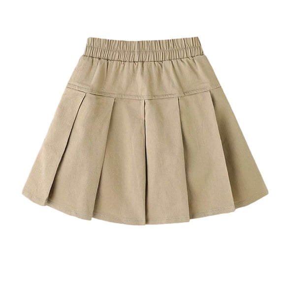 Kiijoy Girls Pleated Skirt Elastic Waist School A Line Mini Skirt for Kids, Sizes 11-12