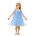 thumbnail image 1 of Kiijoy Girls Polka Dot Tulle Dress Flutter Sleeves Mesh Princess Dress, Blue, Size 6M-6Y, 1 of 2
