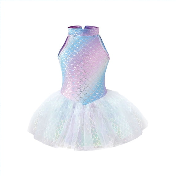 Kiijoy Girls Princess One-Piece Swimsuit Tutu Swim Dress with Swimming Cap, Sizes 3-12