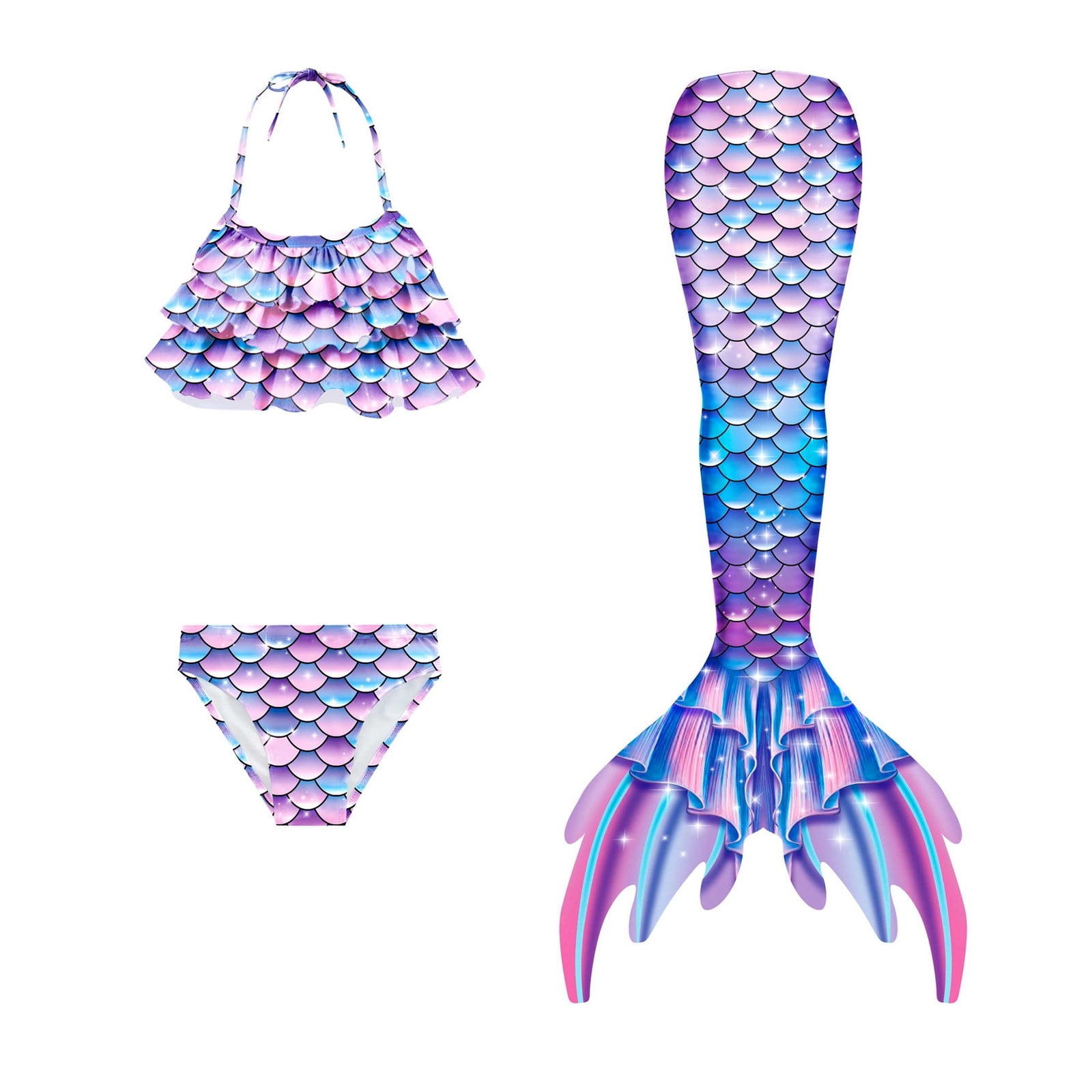 Girls Princess Bikini Swimsuit 8 with Tiered Top main image 1