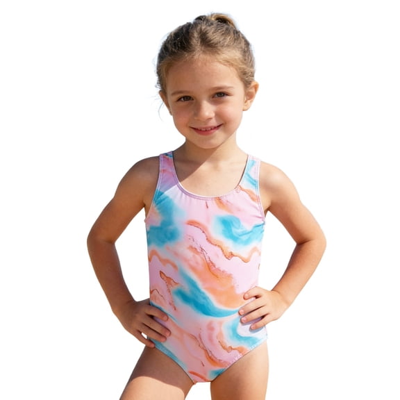 Kiijoy Girls Quick Drying One-Piece Swimsuit Summer Beach Pool Bathing Suit, Sizes 2-14