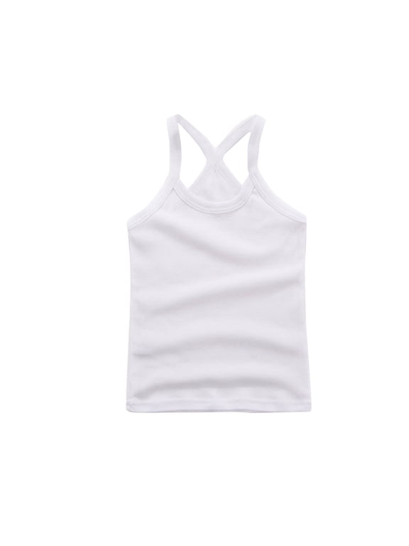 Girls Racerback Tank Top Summer Sports Dance Stretch Sleeveless Top, Sizes 1-12