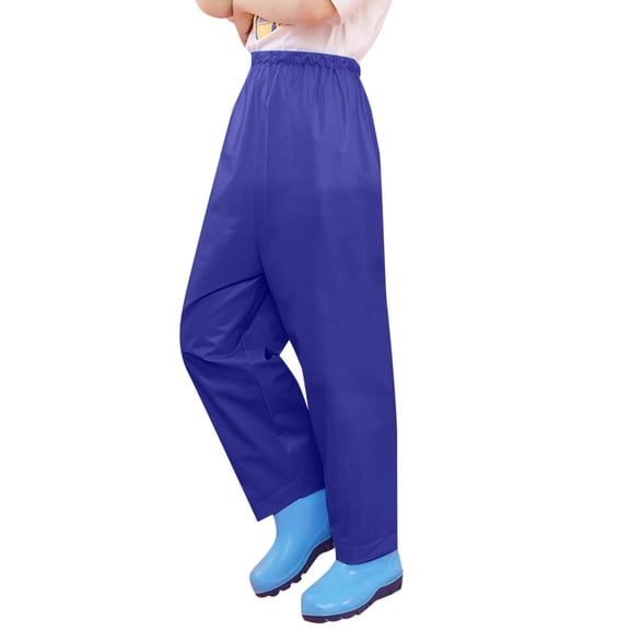 Kiijoy Girls Rain Pants Unisex Lightweight High Rise Pull-On Rainproof Pants, Sizes 9-10