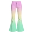 thumbnail image 1 of Kiijoy Girls Rainbow Gradient Flared Pants Casual Mid Rise Pants with Pockets, Pink, Sizes 9-10, 1 of 3