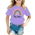 thumbnail image 1 of Kiijoy Girls Rainbow Print Graphic Tee Short Sleeve Crew Neck T-Shirt, 1 of 3