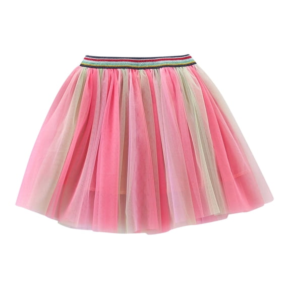 Kiijoy Girls Rainbow Tutu Skirt High Waisted Dance Party A Line Tulle Skirt