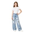 thumbnail image 1 of Kiijoy Girls Ripped Wide Leg Jeans Distressed Streetwear Denim Pants, Blue, Sizes 5-16, 1 of 7
