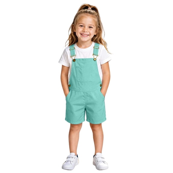 Kiijoy Girls Romper Summer Casual Overalls Shorts with Adjustable Straps, Sizes 12-13