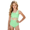 thumbnail image 1 of Kiijoy Girls Ruched Cutout One-Piece Swimsuit UPF 50+ Stretch Bathing Suit, Sizes 9-16, 1 of 4
