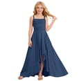 thumbnail image 1 of Kiijoy Girls Ruched Irregular Party Maxi Dress Pageant Spaghetti Strap Dress, Sizes 3-14, 1 of 6