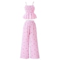 thumbnail image 1 of Kiijoy Girls Ruffle Camisole Top Wide Leg Pants Outfits Summer Clothes Sets, Sizes 5-14, 1 of 7