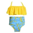 thumbnail image 1 of Kiijoy Girls Ruffle Halter Bikini Swimsuit High Waist Bathing Suit with UPF50+, 1 of 5