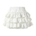 thumbnail image 1 of Kiijoy Girls Ruffle Layered Skirt Solid High Waisted Skort for Girls, Sizes 8-10, 1 of 8