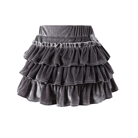 Kiijoy Girls Ruffle Layered Skort Casual Pleated Mini Skirt with Built In Shorts