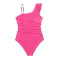 thumbnail image 1 of Kiijoy Girls Ruffle One Shoulder One-Piece Swimsuit Beach UPF 50+ Bathing Suit, Sizes 8-16, 1 of 5
