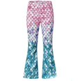 thumbnail image 1 of Kiijoy Girls Scales Print Flared Leggings Stretch Dance Performance Pants, Pink, 1 of 2
