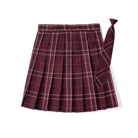 Kiijoy Girls School Plaid Pleated Skirt A Line Skater Skirt with Built In Shorts, Size 9-18