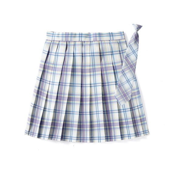 Kiijoy Girls School Plaid Pleated Skirt A Line Skater Skirt with Built In Shorts, Size 9-18
