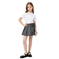 thumbnail image 1 of Kiijoy Girls School Pleated Skirt Casual Bow High Waisted A Line Skirt, Grey, Size 3-12, 1 of 4