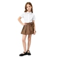 thumbnail image 1 of Kiijoy Girls School Pleated Skirt Casual Bow High Waisted A Line Skirt, Khaki, Size 3-12, 1 of 3