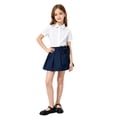 thumbnail image 1 of Kiijoy Girls School Pleated Skirt Casual Bow High Waisted A Line Skirt, Navy, Size 3-12, 1 of 3
