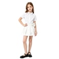 thumbnail image 1 of Kiijoy Girls School Pleated Skirt Casual Bow High Waisted A Line Skirt, White, Size 3-12, 1 of 3