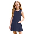 thumbnail image 1 of Kiijoy Girls School Uniform Dress Casual Sleeveless Dress with Pockets, Blue, Size 3-12, 1 of 6