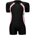 thumbnail image 1 of Kiijoy Girls Short Sleeve Rash Guard One-Piece Swimsuit Quick Dry Stretch Swimwear, 1 of 3