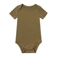 thumbnail image 1 of Kiijoy Girls Short Sleeved Solid Romper Cotton Bodysuit, Sizes 0-24M, 1 of 2