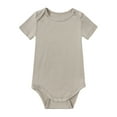 thumbnail image 1 of Kiijoy Girls Short Sleeved Solid Romper Cotton Bodysuit, Sizes 0-24M, 1 of 3