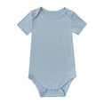 thumbnail image 1 of Kiijoy Girls Short Sleeved Solid Romper Cotton Bodysuit, Sizes 0-24M, 1 of 2