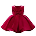 thumbnail image 1 of Kiijoy Girls Sleeveless Bow Party Dress Birthday Wedding Dress Pageant Gown, Sizes 3M-4T, 1 of 7