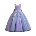 thumbnail image 1 of Kiijoy Girls Sleeveless Rainbow Mesh Maxi Dress Wedding Pageant Party Princess Dress, Sizes 11-13, 1 of 5