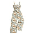 thumbnail image 1 of Kiijoy Girls Sleeveless Smocked Floral Jumpsuit Strap Romper Summer Overalls, Sizes 7-12, 1 of 7