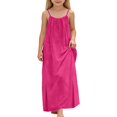 thumbnail image 1 of Kiijoy Girls Spaghetti Strap Maxi Dress Summer Sleeveless Loose Fit Lounge Dress, 1 of 4