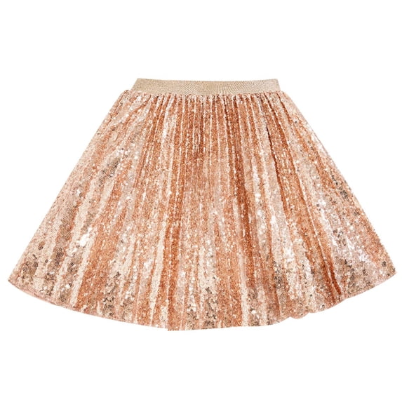 Kiijoy Girls Sparkly Sequins Tutu Skirt Party Dance Tulle Skirt for Kids, Sizes 3-14
