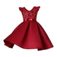 thumbnail image 1 of Kiijoy Girls Sparkly V Neck Party Dress Ruffle Birthday Party Princess Dress, Sizes 2-10, 1 of 3