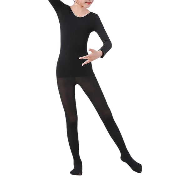 Kiijoy Girls Stretch Long Sleeve Thermal Shirt Leggings Outfits for Ballet Dance