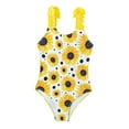 thumbnail image 1 of Kiijoy Girls Sunflower Print One-Piece Swimsuit Ruffle Strap Bathing Suit, Sizes 5-14, 1 of 6