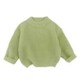 thumbnail image 1 of Kiijoy Girls Sweater Solid Color Soft Knit Crew Neck Pullover Winter Sweater, Sizes 2-3, 1 of 3